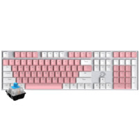 Dareu 达尔优 机械师合金版 108键 有线机械键盘 白粉色 达尔优青轴 单光