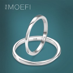 MOEFI 茉妃 情侣款莫斯乌比环925银戒指