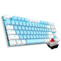 Dareu 达尔优 机械师 合金版 87键 有线机械键盘 蓝白 国产红轴 单光