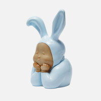 XQ 稀奇 瞿广慈 迷你《兔比比》13x8x6.5cm 雕塑 玻璃钢 手绘