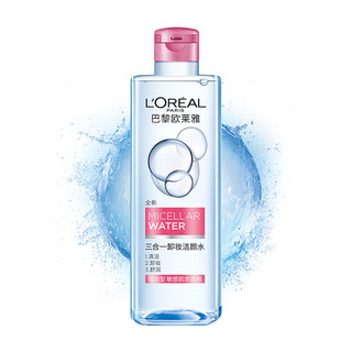 L'OREAL PARIS 巴黎欧莱雅 净颜卸妆系列 三合一卸妆洁颜水 倍润型 400ml