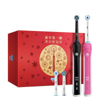 Oral-B 欧乐-B P2000 电动牙刷 粉色+黑色 刷头*4 礼盒装