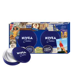 NIVEA 妮维雅 妮维雅旗舰店女士润肤霜女士蓝罐面霜补水保湿全身正品60ml*2