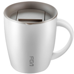FUGUANG 富光 FGA创意保温杯 情侣咖啡杯办公室水杯子牛奶杯 304不锈钢 白色 380ml