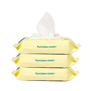 Purcotton 全棉时代 湿巾 湿纸巾 婴儿纯棉湿巾  80片*3包