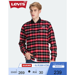 LEVI 'S x JAHAN LOH 新春联名系列 男士休闲长袖衬衫18186-0000Levis 红格纹 M