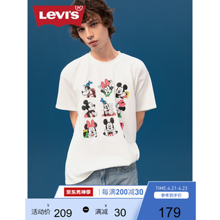 LEVI 'S x DISNEY 米奇和他的朋友们 男士印花短袖T恤A0612-0002 白色 M