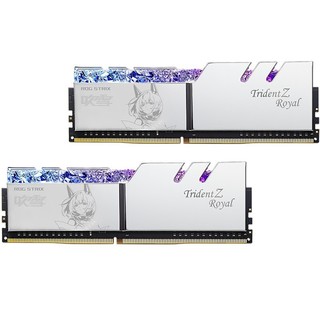 G.SKILL 芝奇 32GB(16G×2)套装 4000频率 DDR4 台式机内存条 皇家戟华硕吹雪RGB灯条/(花耀银)