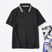 【休闲百搭】2021春夏新品时尚打底男POLO衫短袖 XL 黑色