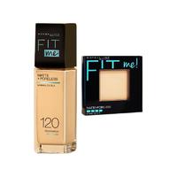 MAYBELLINE 美宝莲 FIT ME系列彩妆组合 (哑光版#120+粉饼#100)