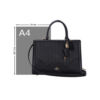 COACH 蔻驰 ZOE CARRYALL系列 女士牛皮革手提斜挎包 F80821 IMBLK 黑色 中号