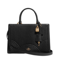 COACH 蔻驰 ZOE CARRYALL系列 女士牛皮革手提斜挎包 F80821 IMBLK 黑色 中号