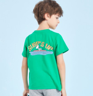 【儿童t恤】2021夏新款中大童纯棉t恤男女童小童短袖打底衫 160 绿色