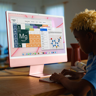 Apple 苹果 iMac 2021款 M1 芯片版 24英寸 一体机 紫色（M1、核芯显卡、8GB、512GB SSD、4.5K）
