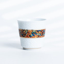 xigu 熹谷 白瓷珐琅彩锤纹陶瓷主人杯