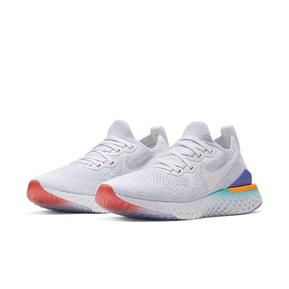 NIKE 耐克 Epic React Flyknit 2 女子跑鞋 BQ8927-104 白色/蓝黄 36.5