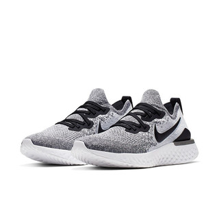 NIKE 耐克 Epic React Flyknit 2 女子跑鞋 BQ8927-102 灰黑白 39