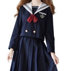 栗下町国王游戏jk制服水手服女士中间服上衣绀色s多少钱 什么值得买