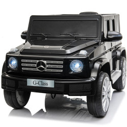 berica贝瑞佳四驱奔驰儿童电动车可坐可开黑色皮座椅软轮款