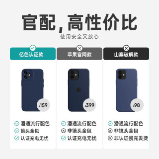 亿色 苹果iPhone12 Pro Max手机壳magsafe磁吸液态硅胶防摔全包男女款mini保护套 苹果 12【蓝色】MFM认证 送钢化膜