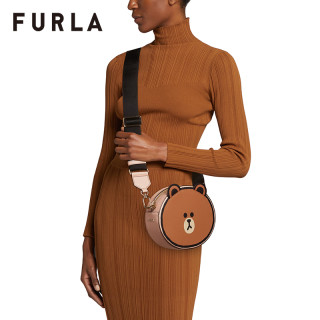 FURLA芙拉LINEFRIENDS2021春夏新品布朗熊可妮兔女士迷你斜挎包