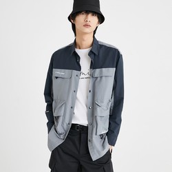 JACK&JONES 杰克琼斯 男士撞色工装衬衫 220305073