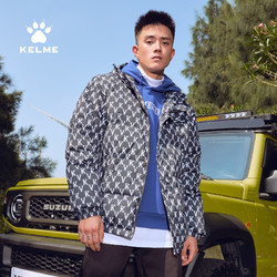 Kelme 卡尔美 KELME卡尔美运动休闲外套冬新款宽松男女中性上衣满印字母羽绒服