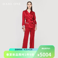 DARE ONE 女士Primavera真丝睡衣VENUS SUIT舒适桑蚕丝女睡衣套装 威尼斯红 XL/175