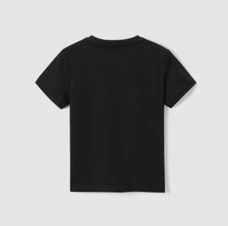 【柔软亲肤】MR.BLACK系列舒适亲肤卡通人物儿童款短袖T恤 M 黑色花纹BC