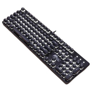 ROYAL KLUDGE 暗影 复古版 104键 有线机械键盘 黑色 国产青轴 单光