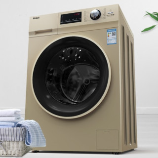haier海尔g100818bg滚筒洗衣机10kg香槟金