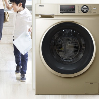 haier海尔g100818bg滚筒洗衣机10kg香槟金