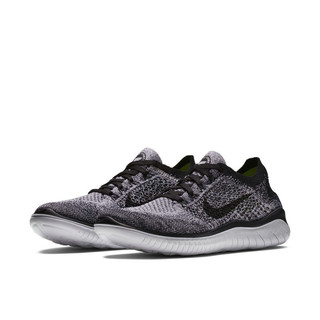 NIKE 耐克 Free RN Flyknit 2018 女子跑鞋 942839-101 黑灰 37.5