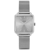 CLUSE La Tétragone天阙系列 28.5毫米石英腕表 CW0101207 柔银色/银色/银色