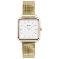 CLUSE La Tétragone天阙系列 28.5毫米石英腕表 CW0101207 白色/金色/金色
