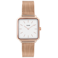 CLUSE La Tétragone天阙系列 28.5毫米石英腕表 CW0101207 白色/玫瑰金/玫瑰金