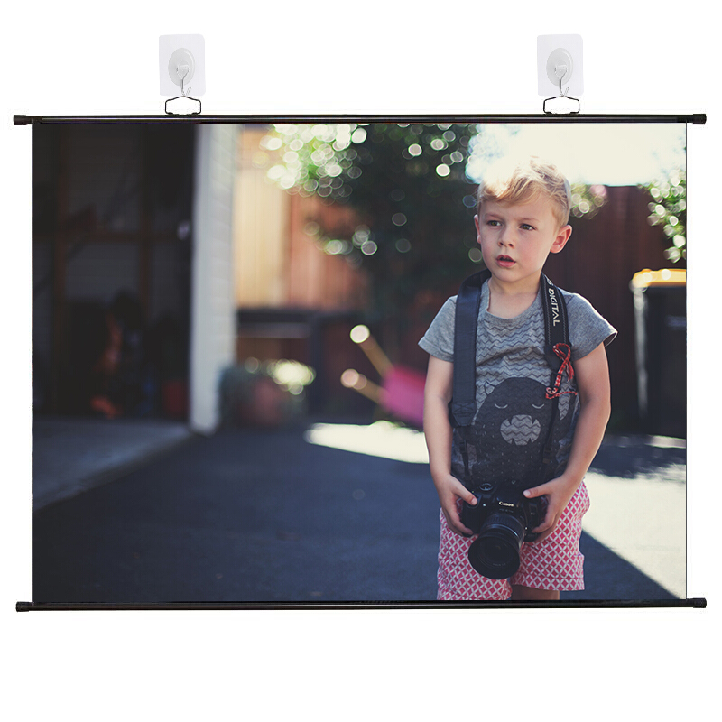 悟印像 A8889 84英寸16:9壁挂白塑幕布