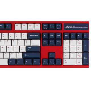 LEOPOLD 利奥博德 FC900R PD版 104键 有线机械键盘 红蓝 Cherry静音红轴 无光