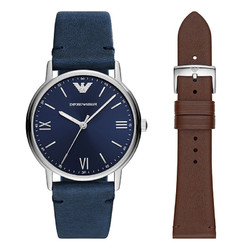 EMPORIO ARMANI 阿玛尼 阿玛尼（ Emporio Armani ）手表 休闲时尚皮带石英男士腕表套装 AR80044