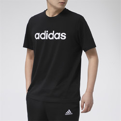 adidas NEO NEO男装新款圆领运动T恤休闲舒适透气短袖上衣
