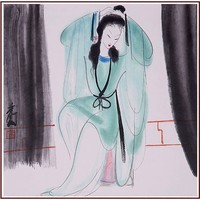 朵云轩 【朵云轩木版水印】林风眠 晨妆中国画装饰画非遗35*35cm 纸本