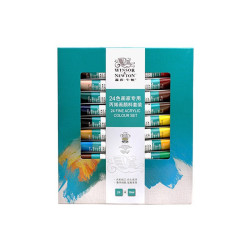 WINSOR&NEWTON 温莎牛顿 手绘墙绘纺织颜料 画家专用丙烯颜料 24色套装