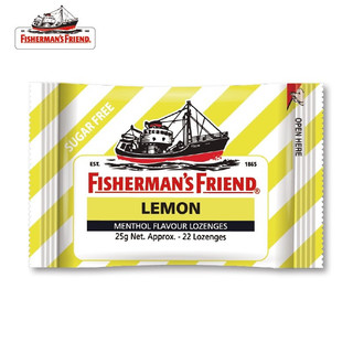 英国进口Fisherman's Friend渔夫之宝润含片25g/袋 无蔗糖柠檬味