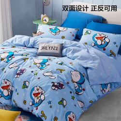 LOVO 乐蜗家纺 魔法道具 哆啦A梦纯棉床品三件套 1.2m