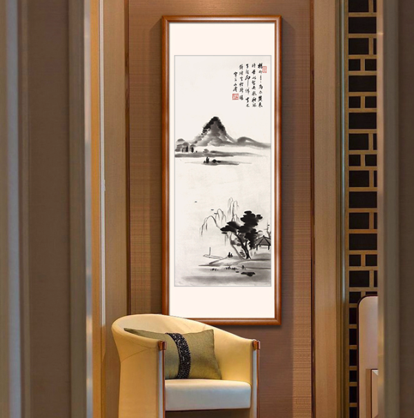 荣宝斋吴山涛山水画片木版水印装饰画965cm405cm宣纸