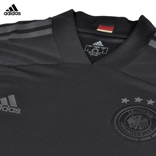 adidas阿迪达斯足球服 新品20/21欧洲杯德国客场球员版比赛训练短袖T恤球衣足球服EH6116 黑色 S