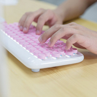 LOFREE 洛斐 EH112S 79键 蓝牙双模机械键盘 粉色 佳达隆G轴茶轴 单光