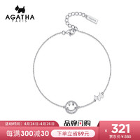 AGATHA  925银手链女微笑系列镂空笑脸首饰242099C-086-TU 银色 均码
