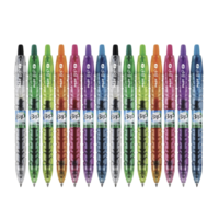 PILOT 百乐 B2P Colors Bottle to Pen 可重复使用，可回收滚动式中性笔，每包14支（15355）