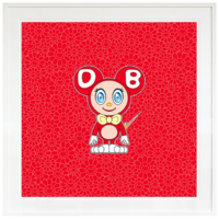 墨斗鱼艺术 村上隆 DOB系列（Camellia Red）37x37cm 无酸卡纸 版画 限量100版